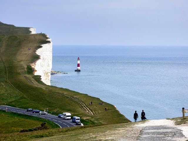 The Beachy Head Cliff Overlooking a Lighthouse in East Sussex